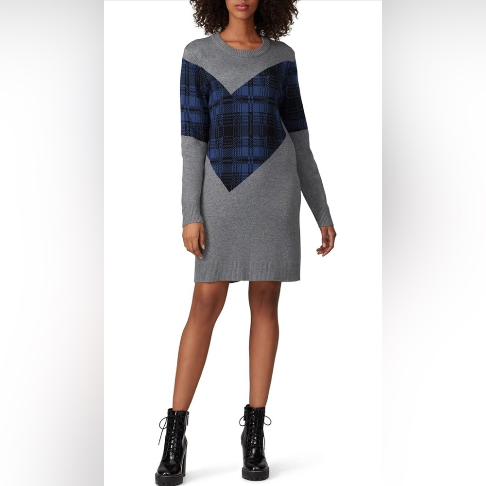 THAKOON | GRAY | WOOL | PLAID SWEATER DRESS SMALL